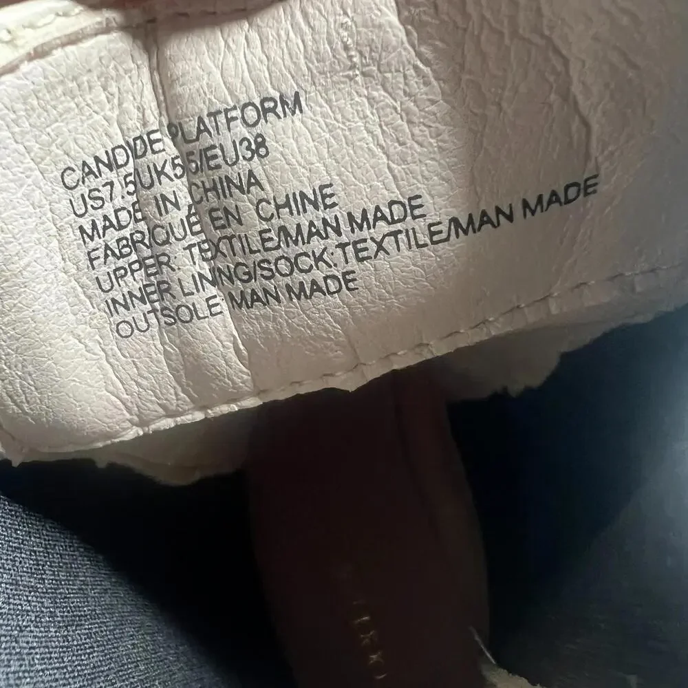 Shoedazzle Platform‎ Chelsea Boots Ivory Black 7.5 - Picture 10 of 11